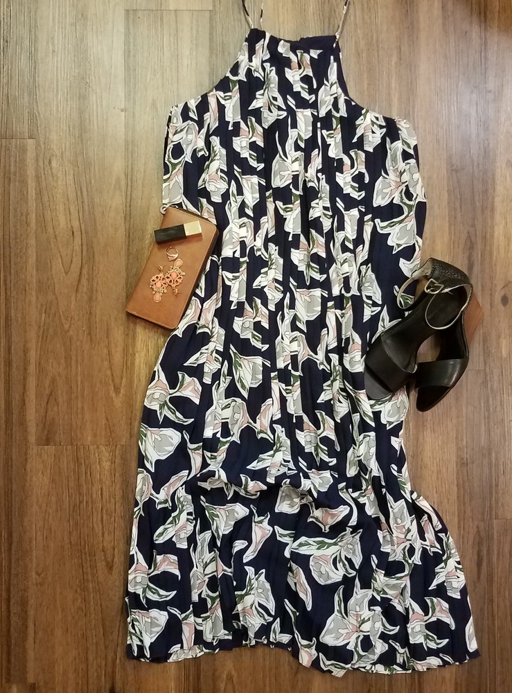 Long pleated maxi sundress